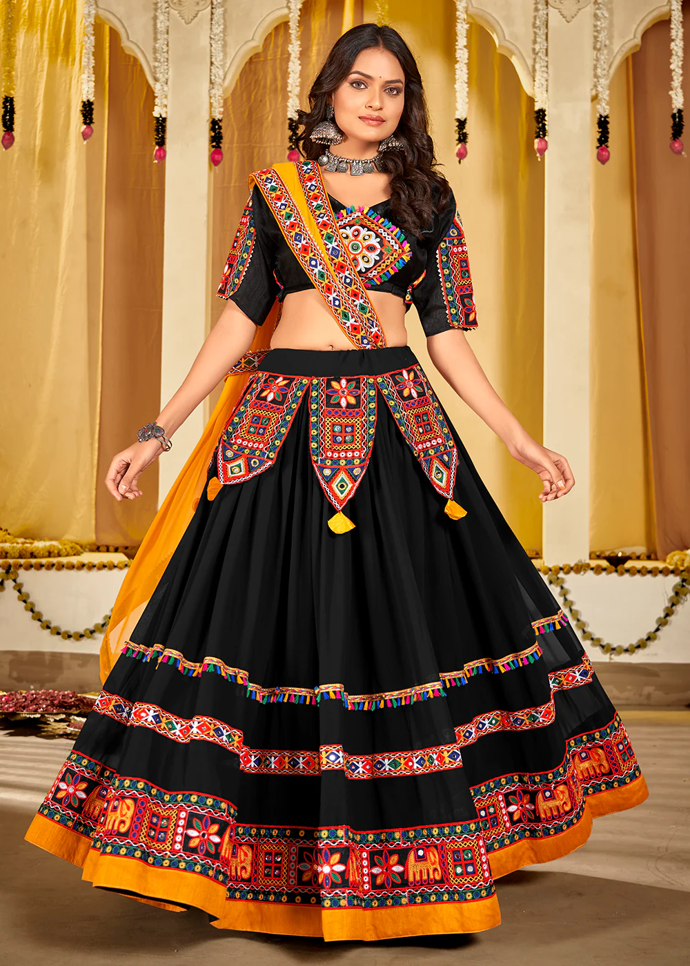 High Neck Embroidered Blouse